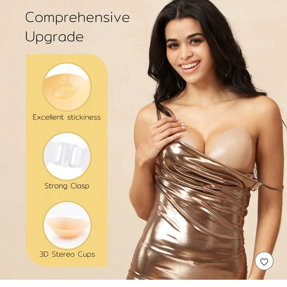 NEW Niidor Women's Adhesive Bra Strapless Backless Pushup Lift Bra - Picture 5 of 13